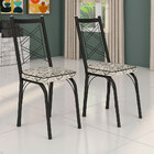 Kit 6 Cadeiras De Cozinha Delaware Estampado Cedro Pés De Fer