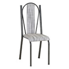 Kit 6 Cadeiras De Cozinha Geórgia Estampado Linho Prata Pés D