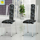 Kit 6 Cadeiras De Cozinha Geórgia Estampado Preto Florido Pés