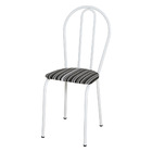 Kit 6 Cadeiras De Cozinha Texas Estampado Listrado Pés De Fer