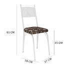 Kit 6 Cadeiras De Cozinha Virginia Estampado Mosaico Palha Pé