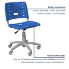 Kit 6 Cadeiras De Escritório Base Giratória Elo Azul/cinza