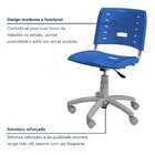Kit 6 Cadeiras De Escritório Base Giratória Elo Azul/cinza