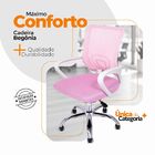 Kit 6 Cadeiras De Escritório Begonia Mesh Ergonômico Rosa