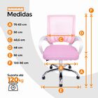 Kit 6 Cadeiras De Escritório Begonia Mesh Ergonômico Rosa