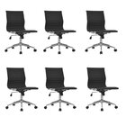 Kit 6 Cadeiras De Escritório Diretor Esteirinha Em Corino Sev