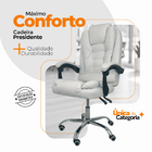 Kit 6 Cadeiras De Escritório Presidente Reclinável Ajustável