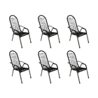 Kit 6 Cadeiras De Fio Para Varanda Area Externa Luxo Adulto P