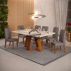 Kit 6 Cadeiras De Jantar 27658 Freijo Veludo Moca Dj Moveis