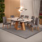 Kit 6 Cadeiras De Jantar 27658 Freijo Veludo Moca Dj Moveis