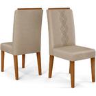 Kit 6 Cadeiras De Jantar 27658 Freijo Veludo Moca Dj Moveis