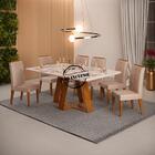 Kit 6 Cadeiras De Jantar 27658 Freijo Veludo Moca Dj Moveis