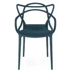 Kit 6 Cadeiras De Jantar Allegra Design Empilhável - Azul Mar