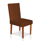 Kit 6 Cadeiras De Jantar Cannes Suede Terracota Pés Castanho