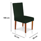 Kit 6 Cadeiras De Jantar Cannes Suede Verde Pés Castanho - Pa