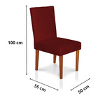 Kit 6 Cadeiras De Jantar Cannes Suede Vermelho Pés Castanho -