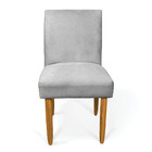 Kit 6 Cadeiras De Jantar Carol Suede Cinza Pés Palito Castanh