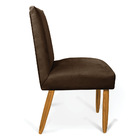 Kit 6 Cadeiras De Jantar Carol Suede Marrom Pés Palito Castan