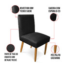 Kit 6 Cadeiras De Jantar Carol Suede Preto Pés Palito Castanh