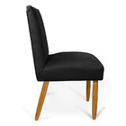 Kit 6 Cadeiras De Jantar Carol Suede Preto Pés Palito Castanh