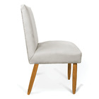 Kit 6 Cadeiras De Jantar Carol Veludo Cinza Pés Palito Castan