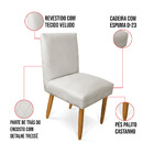 Kit 6 Cadeiras De Jantar Carol Veludo Cinza Pés Palito Castan