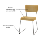 Kit 6 Cadeiras De Jantar Decorativa Base Aço Preto Luigi Linh