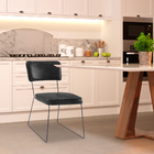 Kit 6 Cadeiras De Jantar Decorativa Base Aço Preto Luigi Pu P