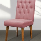 Kit 6 Cadeiras De Jantar Decorativa Gabi Suede Rosa