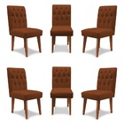 Kit 6 Cadeiras De Jantar Decorativa Gabi Suede Terracota