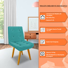 Kit 6 Cadeiras De Jantar Eames Estofada Suede Azul Turquesa -