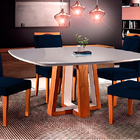 Kit 6 Cadeiras De Jantar Estofada Azul Em Veludo Kare