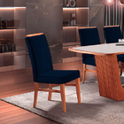 Kit 6 Cadeiras De Jantar Estofada Azul Em Veludo Kloten