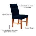 Kit 6 Cadeiras De Jantar Estofada Azul Em Veludo Yastik