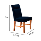 Kit 6 Cadeiras De Jantar Estofada Azul Em Veludo Yastik