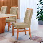 Kit 6 Cadeiras De Jantar Estofada Bege Em Veludo Merkezi