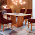 Kit 6 Cadeiras De Jantar Estofada Bordô Em Veludo Merkezi