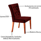 Kit 6 Cadeiras De Jantar Estofada Bordô Em Veludo Sedye