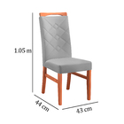 Kit 6 Cadeiras De Jantar Estofada Cinza Em Veludo Almere