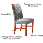 Kit 6 Cadeiras De Jantar Estofada Cinza Em Veludo Kare