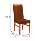 Kit 6 Cadeiras De Jantar Estofada Ocre Em Veludo Almere