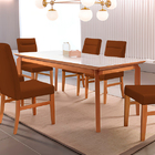 Kit 6 Cadeiras De Jantar Estofada Ocre Em Veludo Yastik