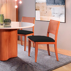 Kit 6 Cadeiras De Jantar Estofada Preto Em Veludo Arsa