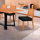 Kit 6 Cadeiras De Jantar Estofada Preto Em Veludo Ekran