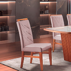 Kit 6 Cadeiras De Jantar Estofada Rosé Em Veludo Almere