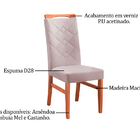 Kit 6 Cadeiras De Jantar Estofada Rosé Em Veludo Almere