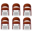 Kit 6 Cadeiras De Jantar Estofada Tecido Facto Madeira Maciça