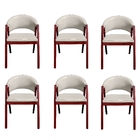 Kit 6 Cadeiras De Jantar Estofada Tecido Facto Madeira Maciça