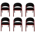 Kit 6 Cadeiras De Jantar Estofada Veludo Madeira Maciça Helen