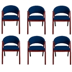 Kit 6 Cadeiras De Jantar Estofada Veludo Madeira Maciça Helen